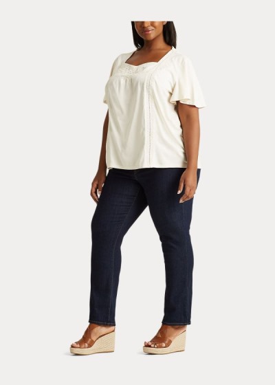 Women's Ralph Lauren Jersey Flutter-Sleeve Tops | 417258SLD